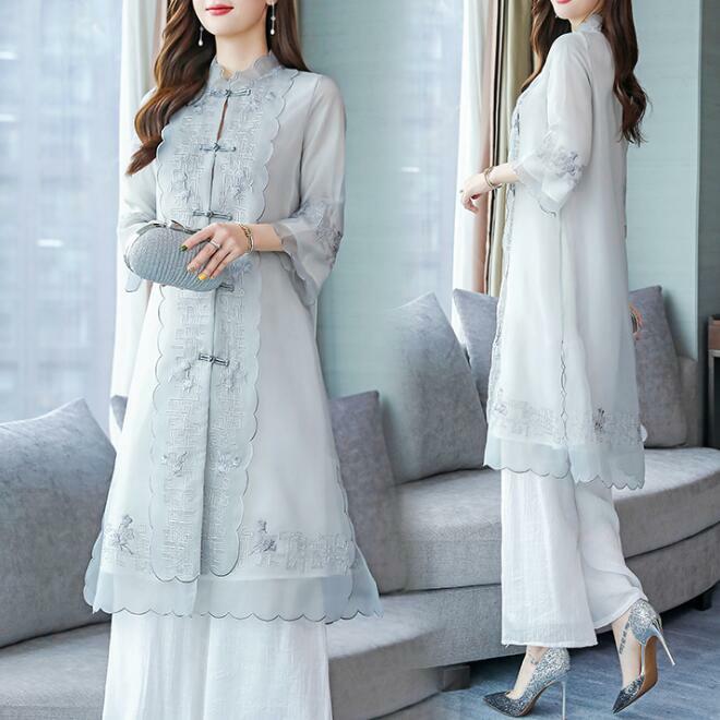 Chiffon Pant Suit for Mother of The Women Party Wedding Guest Formal Shirt  Pants | eBay